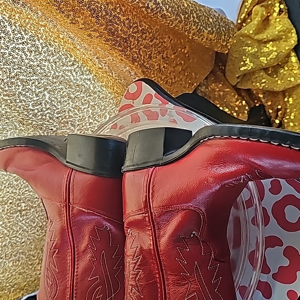 RED WESTERN COWBOY Boots SZ 12 - Picture 9 of 10